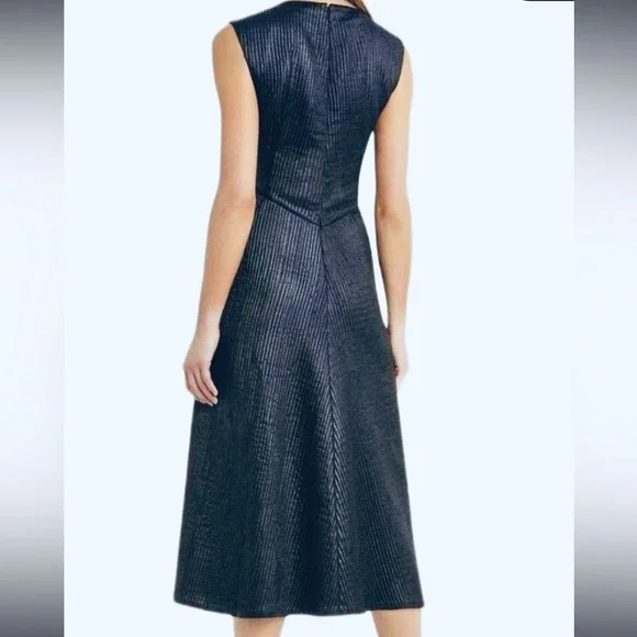 BCBG MAXAZRIA Runway Jacelyn Blue V-Neck Dress , Size 10 - Picture 2 of 4